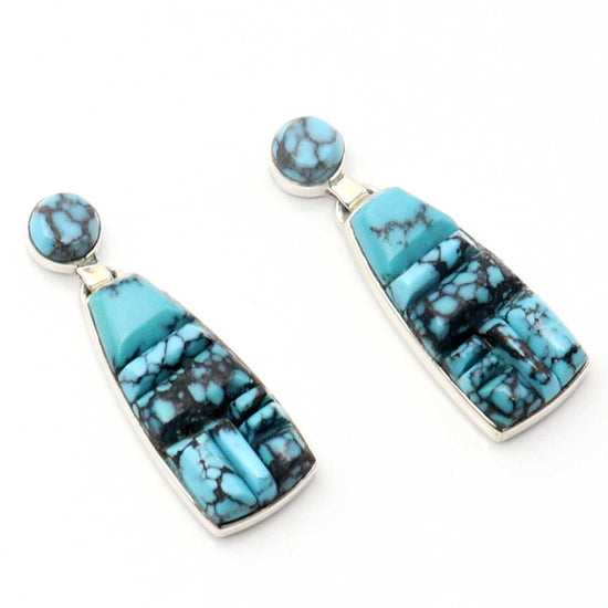 Load image into Gallery viewer, Inlay Turquoise Earrings by Martinez
