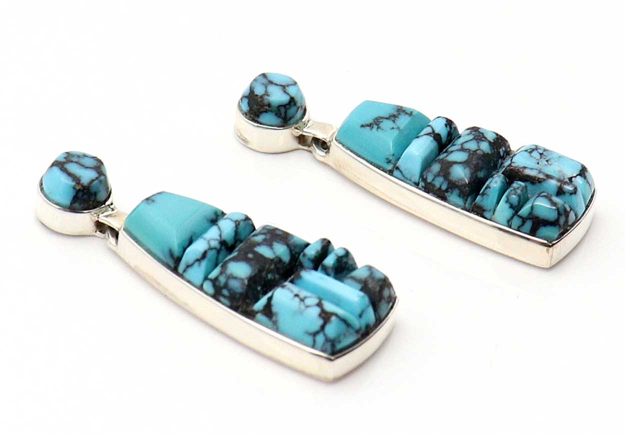 Load image into Gallery viewer, Inlay Turquoise Earrings by Martinez
