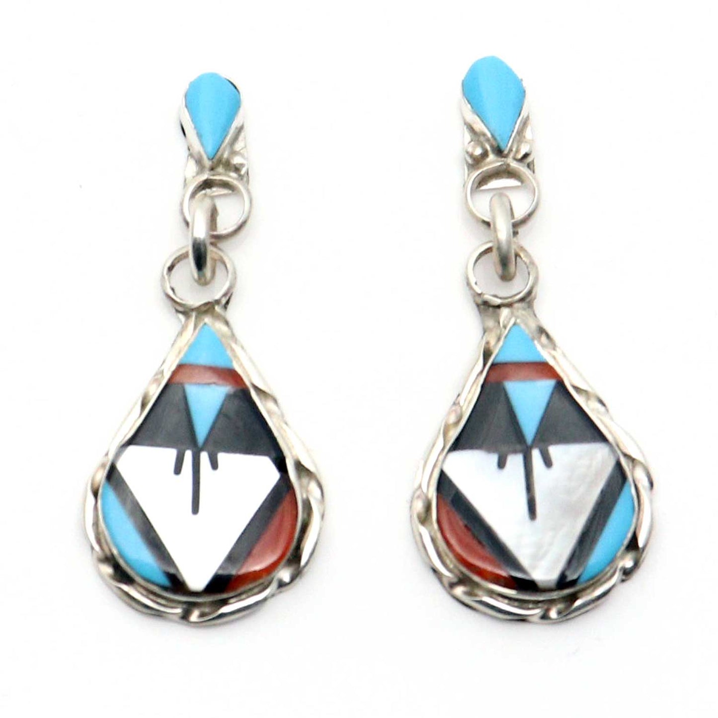 Multi Color Zuni Inlay Earrings by  Carol Niiha