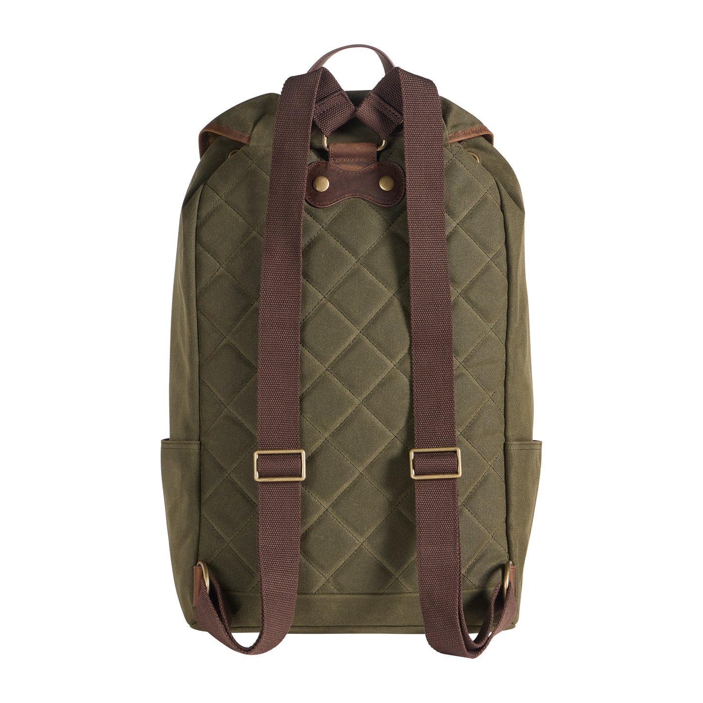 Pendleton Odyssey Collection Canvas Backpack, Olive Green with Leather Trim,