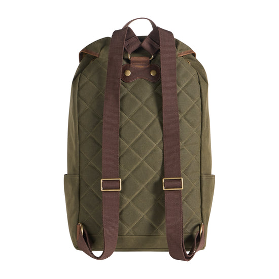 canvas backpack with leather trim Pendleton Odyssey Collection Canvas Backpack, Olive Green with Leather – Indian Traders (L7 Enterprises)