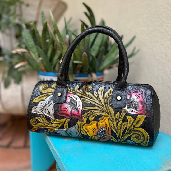 Mini Hand Painted Duffel - Black