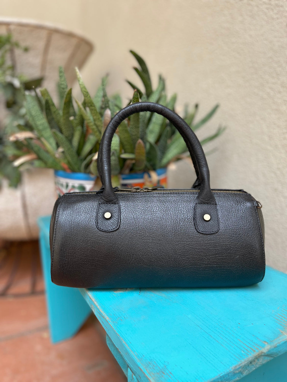 Mini Hand Painted Duffel - Black