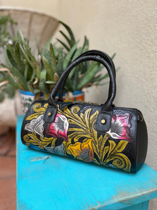 Mini Hand Painted Duffel - Black