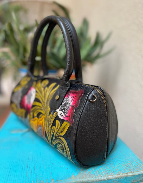 Mini Hand Painted Duffel - Black