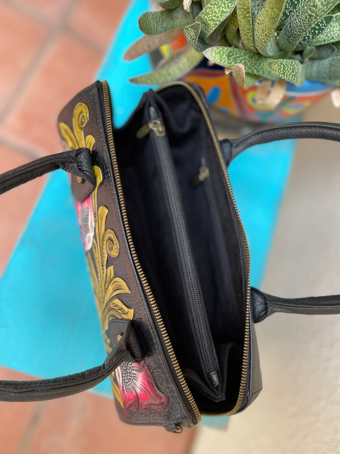 Mini Hand Painted Duffel - Black