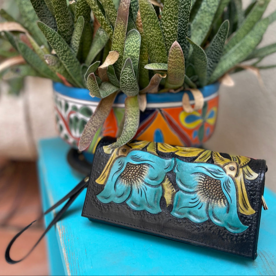 Hand Painted Floral Wallet