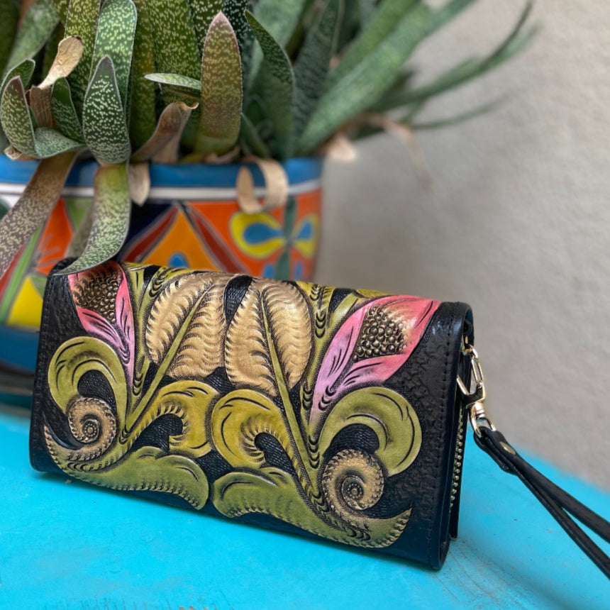 Hand Painted Floral Wallet