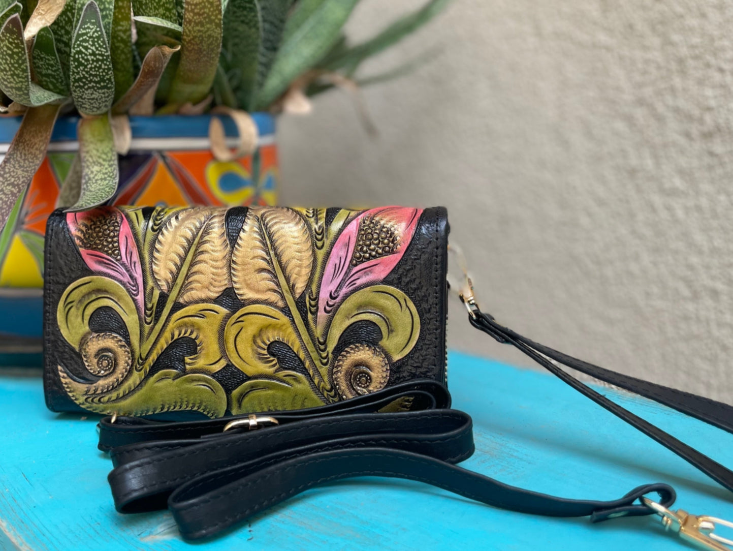 Hand Painted Floral Wallet