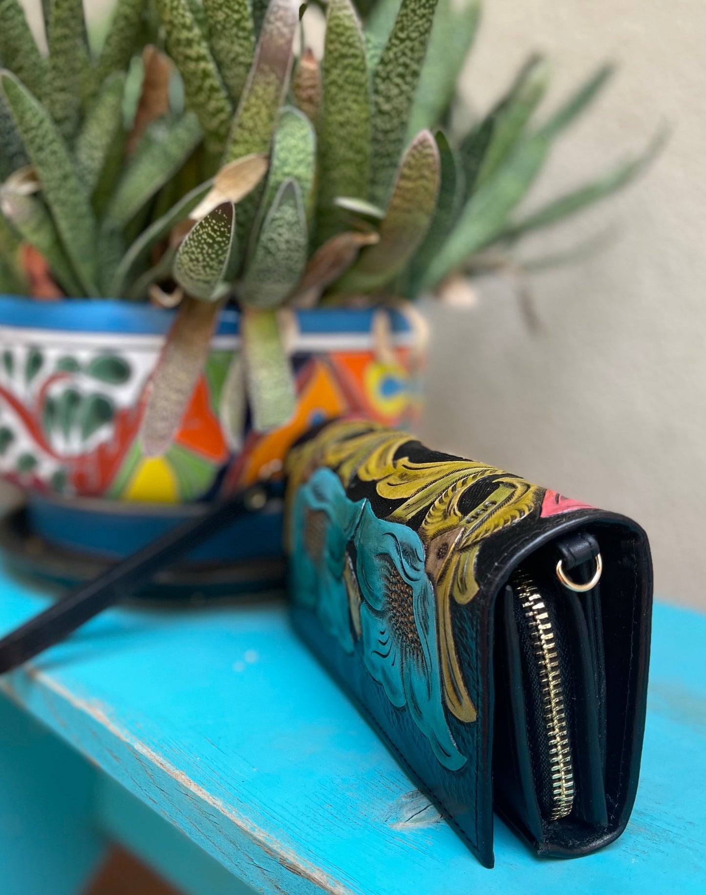 Hand Painted Floral Wallet