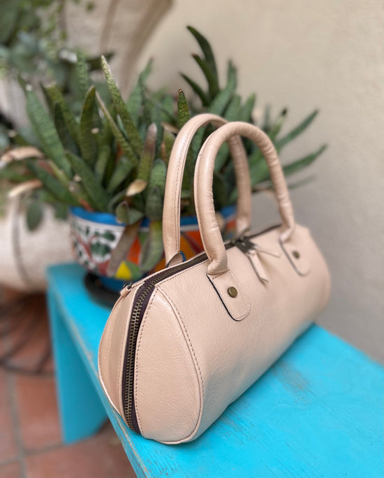 Mini Hand Painted Duffel - Cream