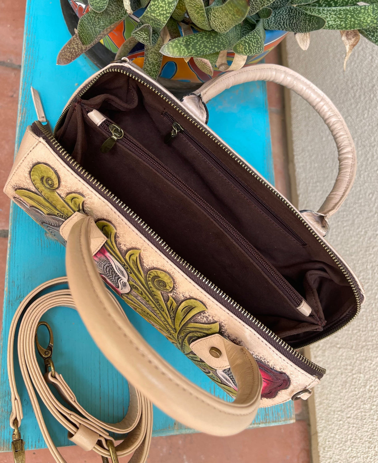 Mini Hand Painted Duffel - Cream