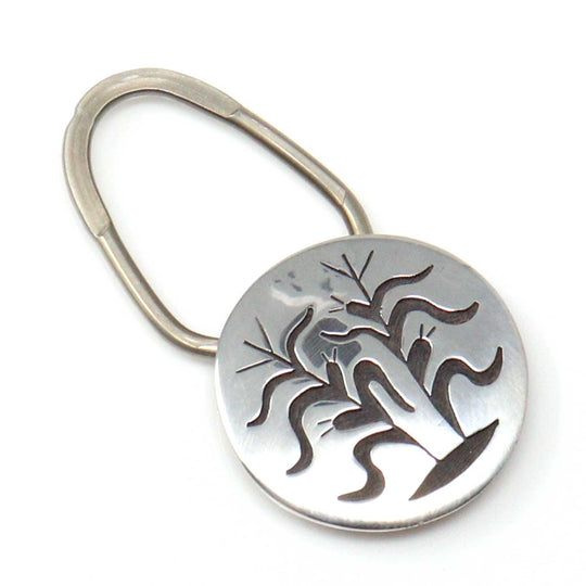 Sterling Silver Hopi Key Ring - Corn