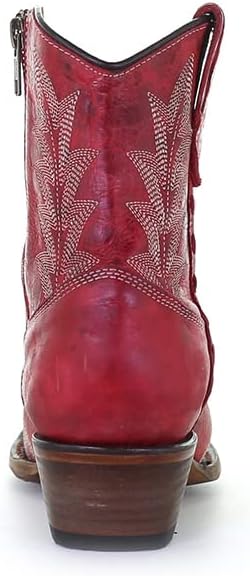 Circle G by Corral - Ladies Red Embroidered Snip Toe Booties