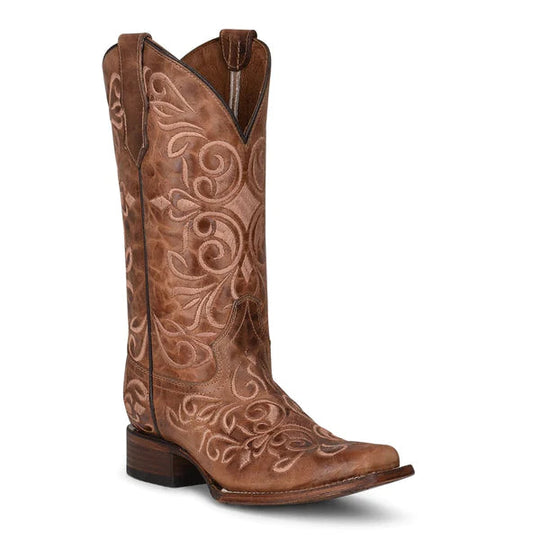 Circle G by Corral Ladies Embroidered Honey Brown Boots (5795)