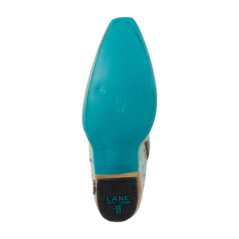 Sandaga Knee High - Powder Blue Ostrich By Lane Boots