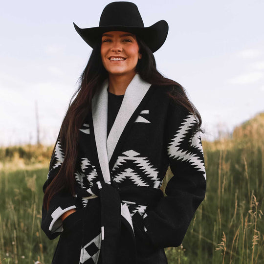 Los Ojos Wool Wrap Coat