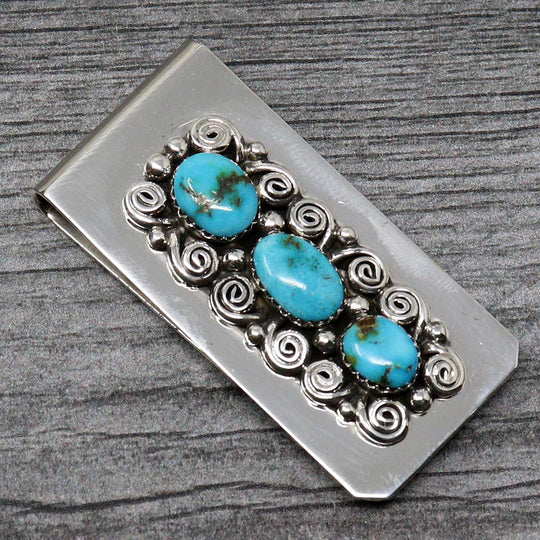 3 Stone Turquoise Money Clip by Jan Mariano