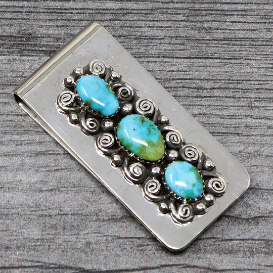 3 Stone Turquoise Money Clip by Jan Mariano