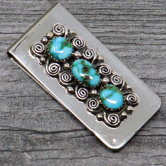 3 Stone Turquoise Money Clip by Jan Mariano