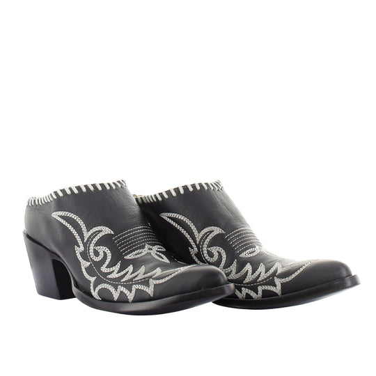 Old Gringo Reviva Mules-Black/White