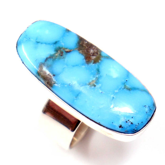 Adjustable Ring Featuring Kingman Turquoise by Milton Lee