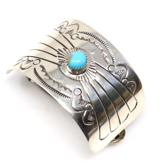 Stamped Silver Hair Clip by Joann Silver