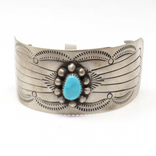 Stamped Satin Finished Silver Hair Clip by Jolene Begay