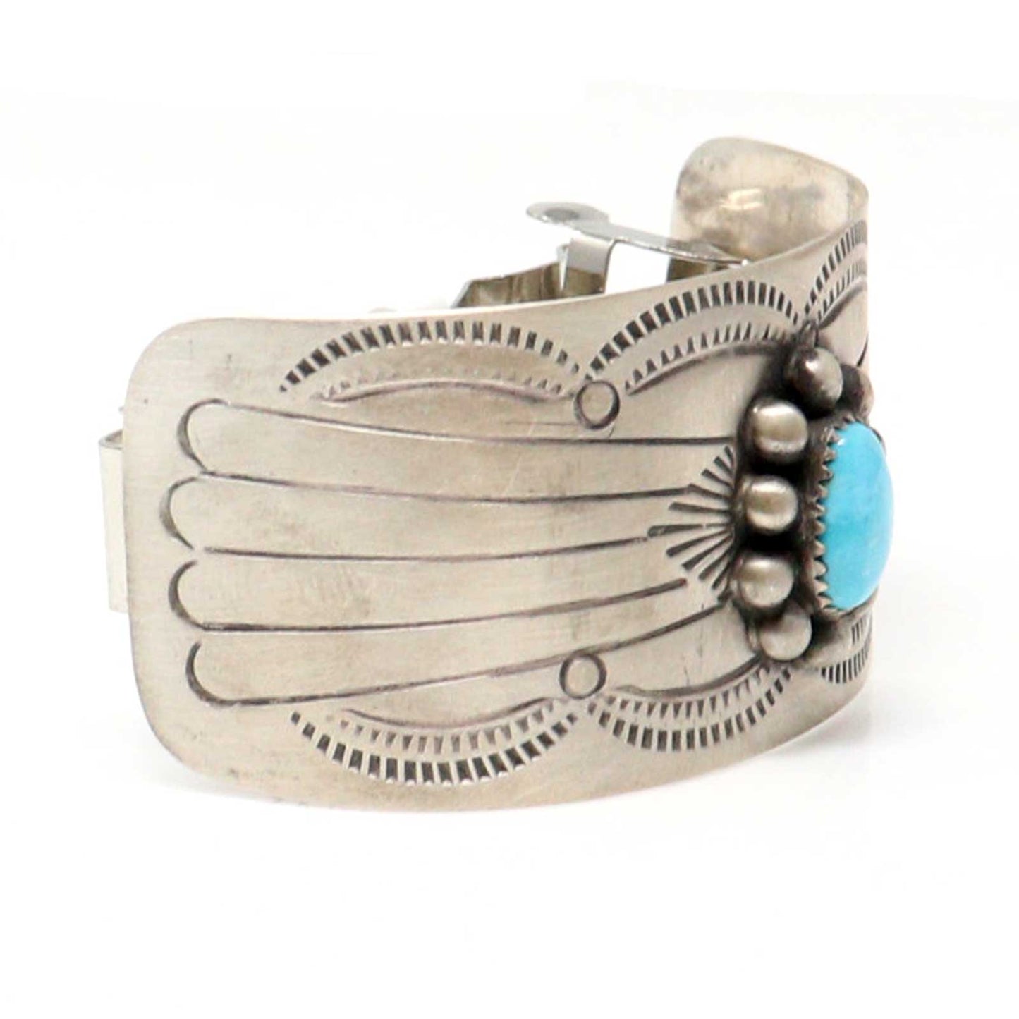 Stamped Satin Finished Silver Hair Clip by Jolene Begay