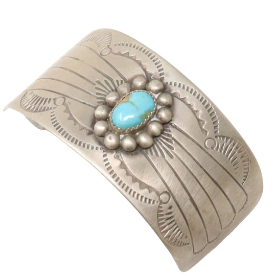 Satin Finish Stamped Silver Hair Clip by Joann Silver