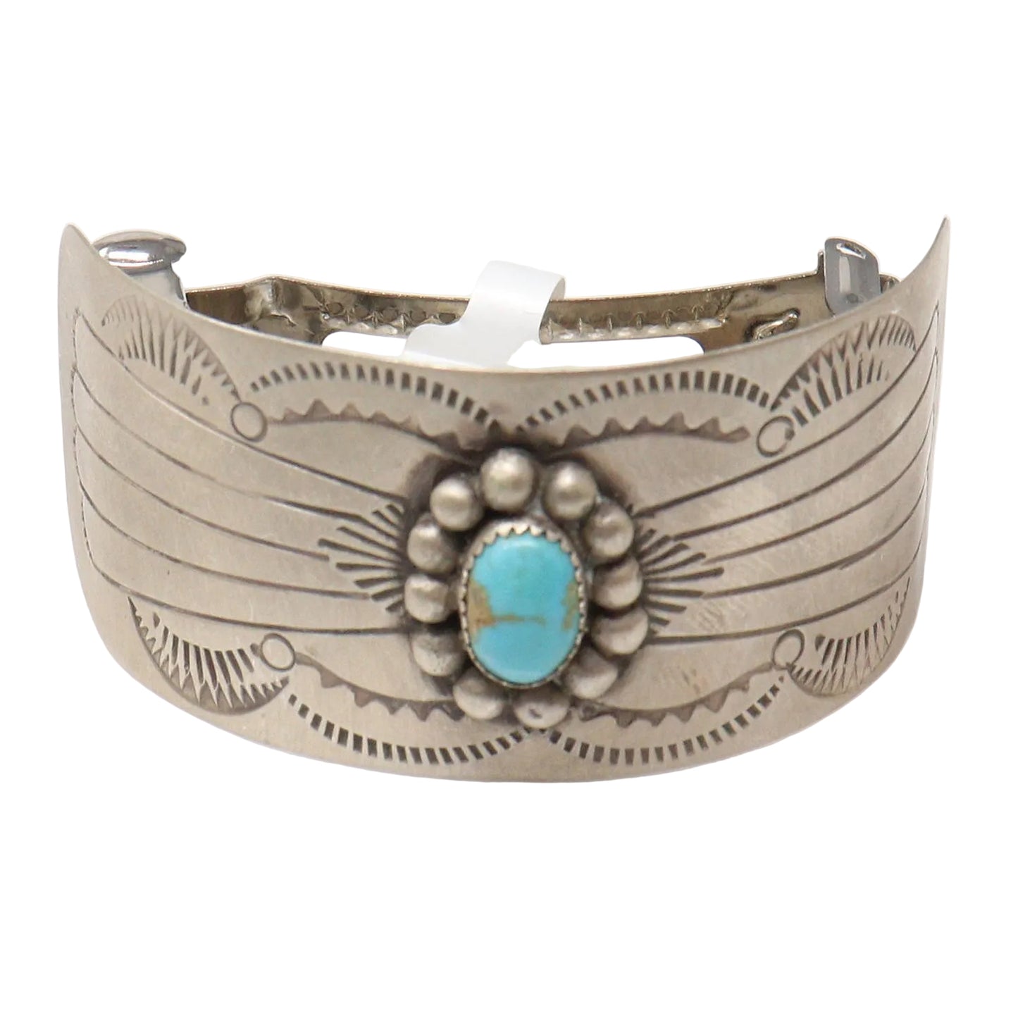 Satin Finish Stamped Silver Hair Clip by Joann Silver