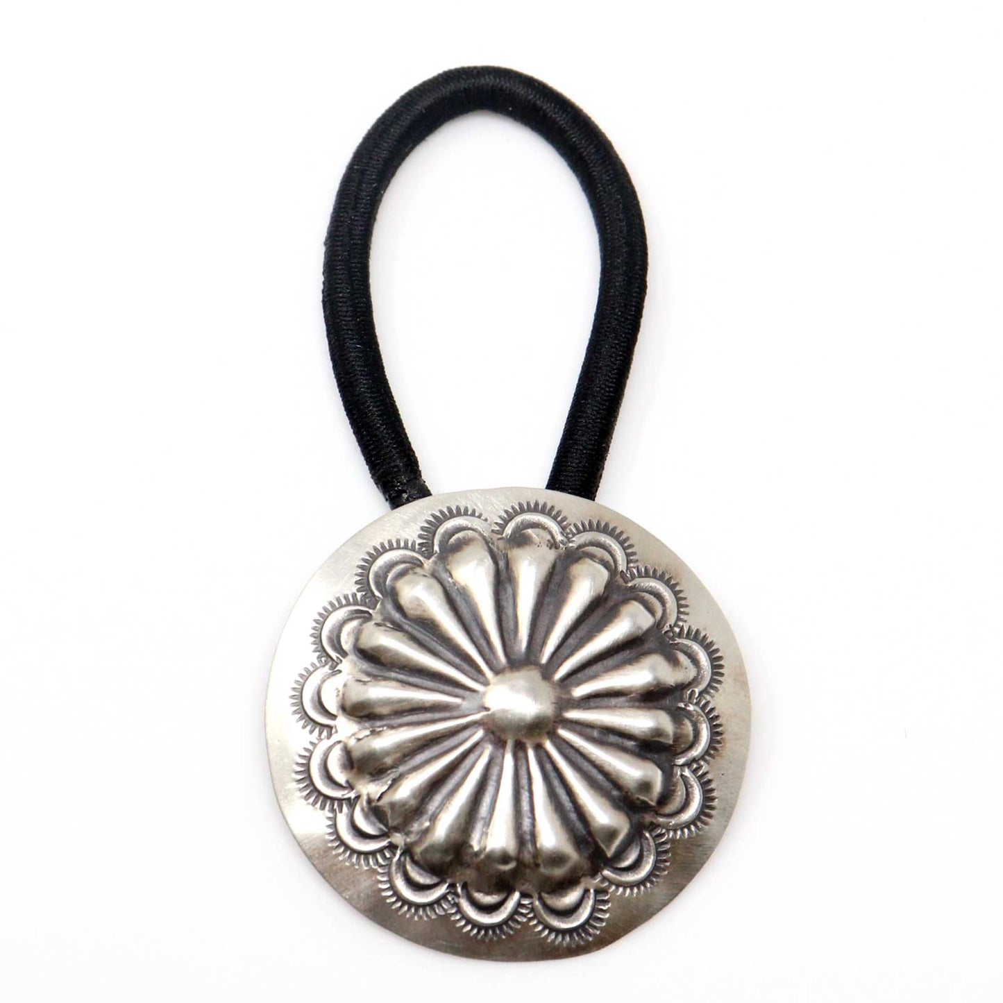 Navaho Stamped Silver Hair Tie by Arlene Soce