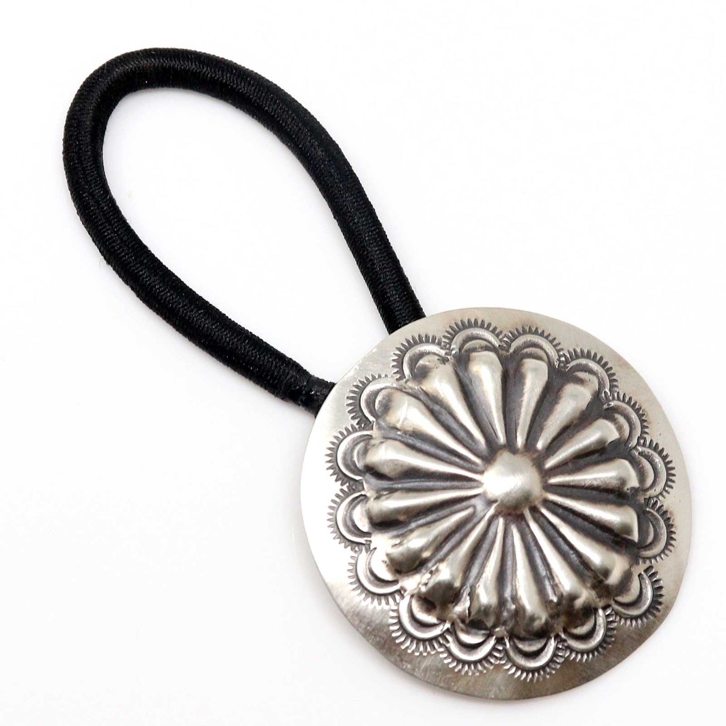Navaho Stamped Silver Hair Tie by Arlene Soce