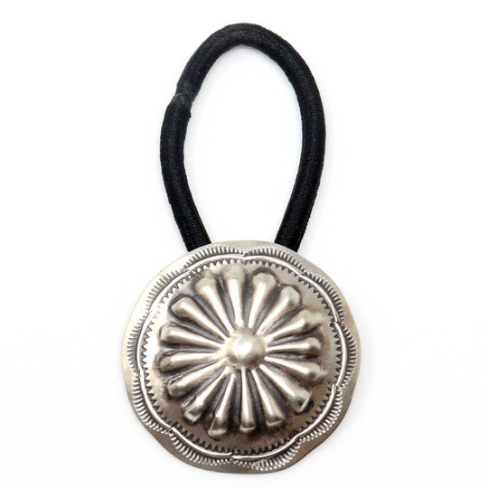 Stamped Navaho Silver Hair Tie by Arlene Soce