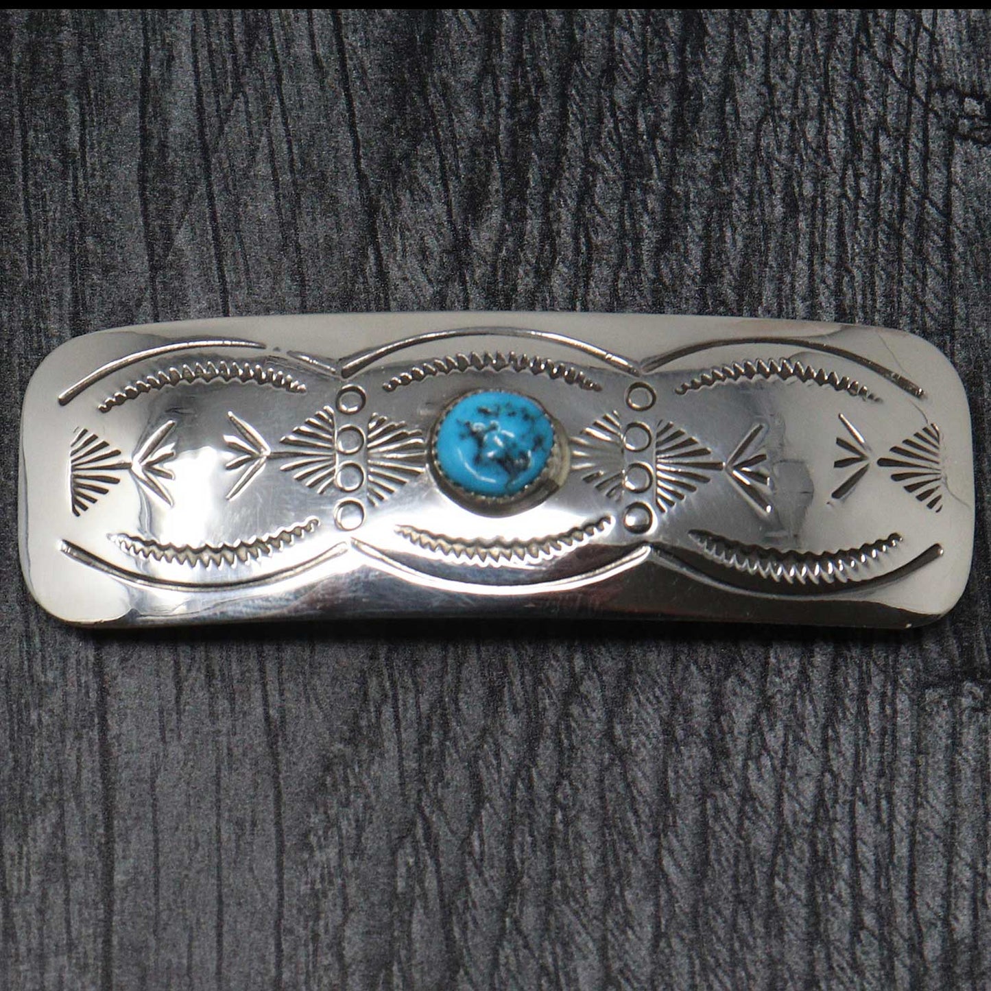 Stamped Silver Barrette by Jolene Begay
