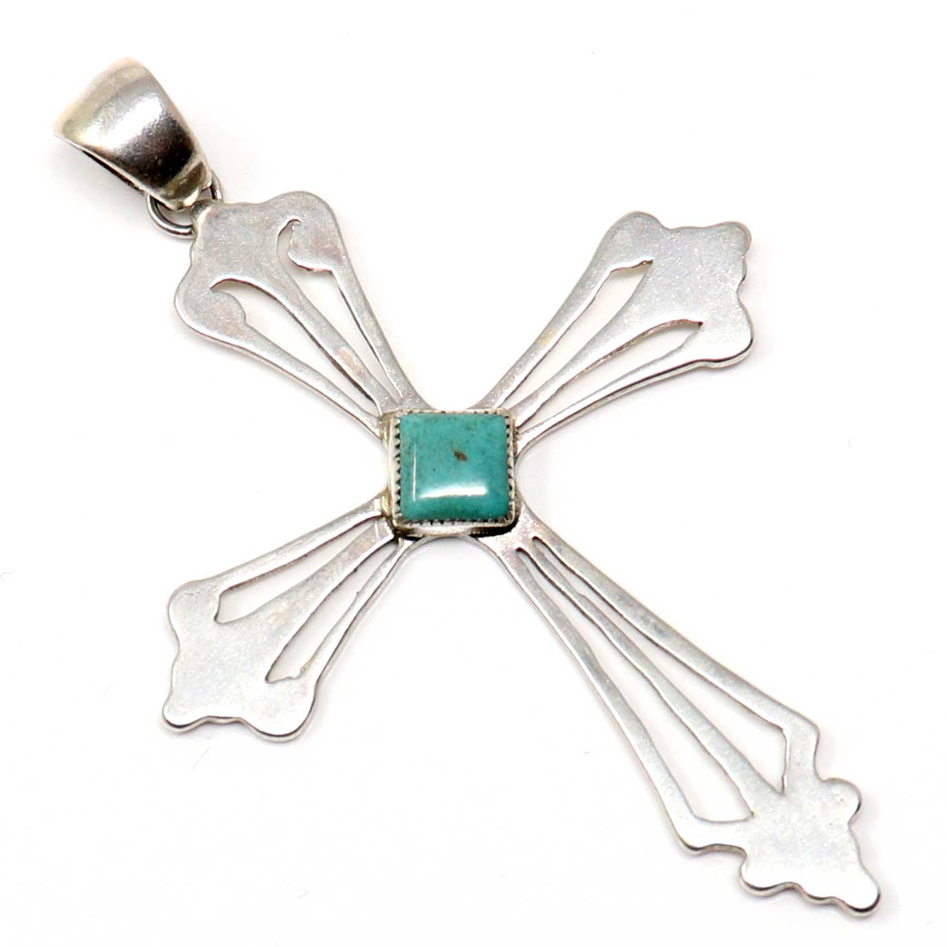 Load image into Gallery viewer, Turquoise and Sterling Silver Cross
