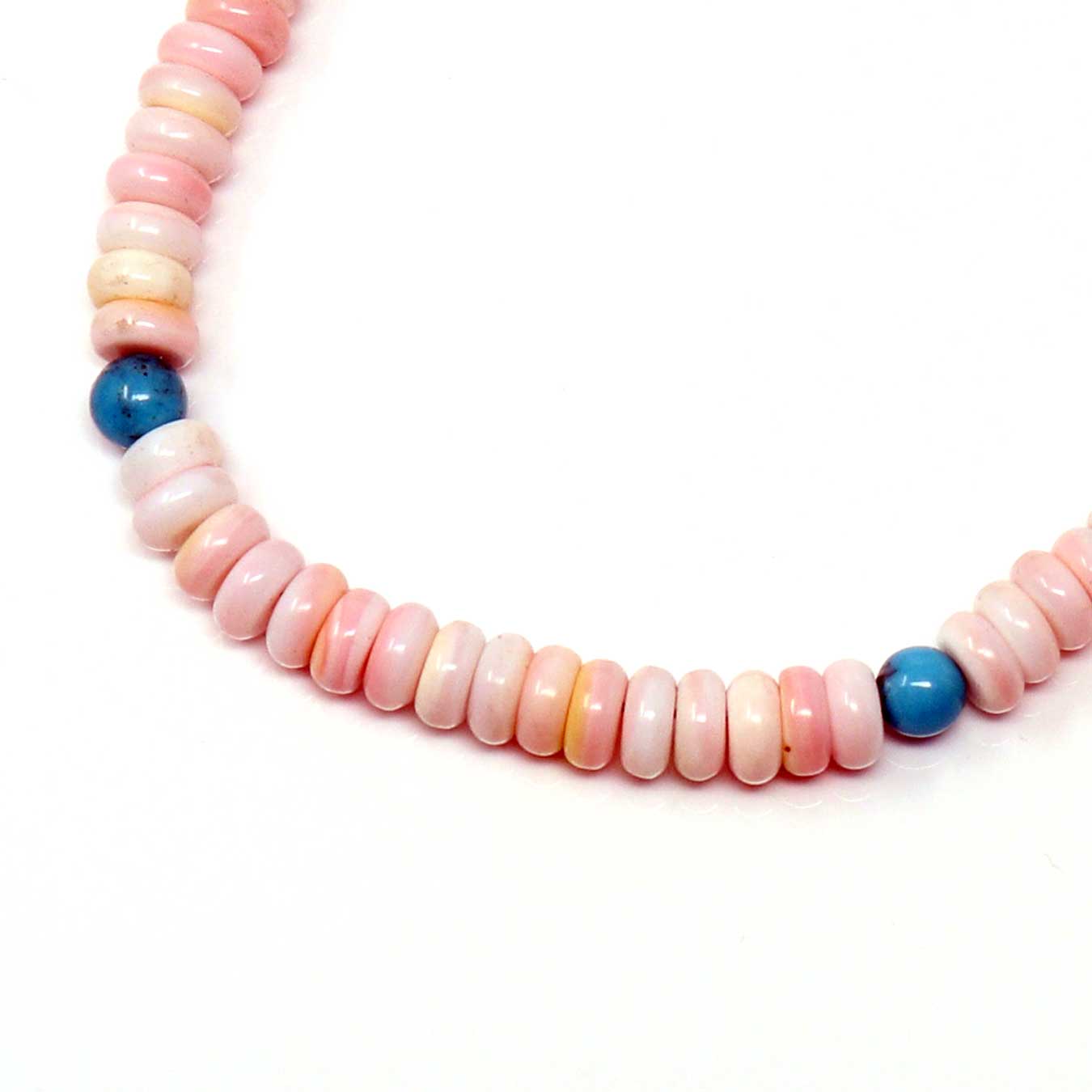 Load image into Gallery viewer, 16&amp;quot; 5 mm Sterling Silver Pearls With Pink Conch &amp;amp; Turquoise
