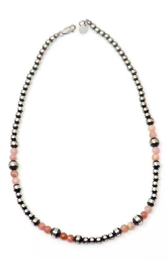 Load image into Gallery viewer, 14&amp;quot; Silver Pearl Choker Featuring Peruvian Opal Accents
