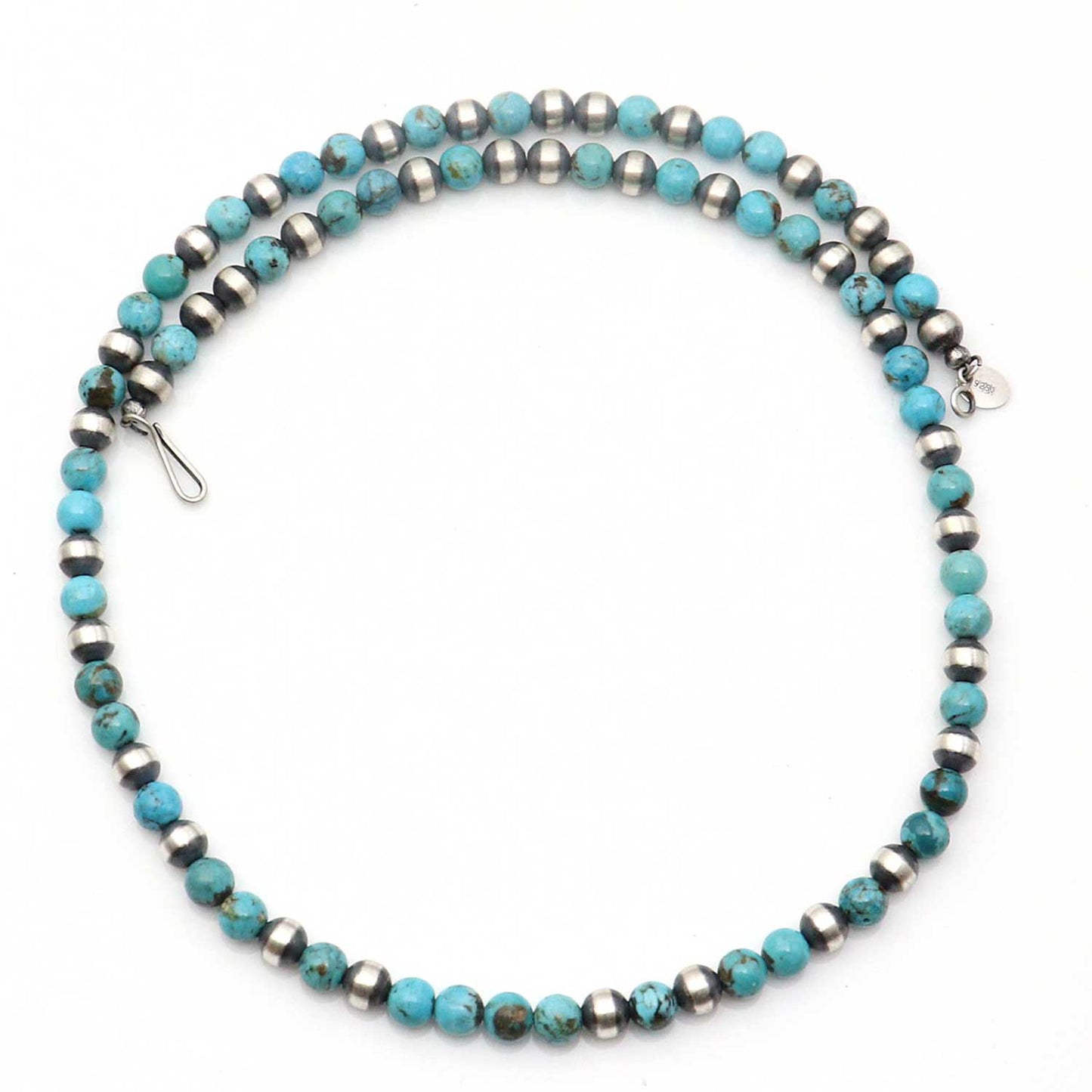 Load image into Gallery viewer, 20&amp;quot; Silver Pearls Featuring Turquoise Accents
