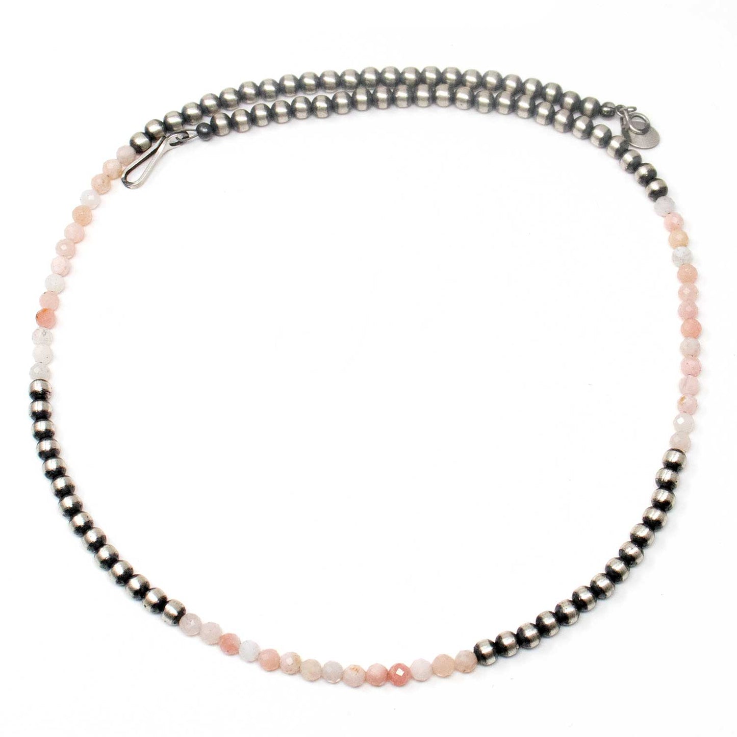 Load image into Gallery viewer, 16&amp;quot; 4 mm Sterling Silver Navaho Pearls With Peruvian Opal
