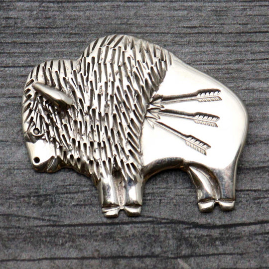 Sterling Silver Buffalo Pin-Pendant Combination