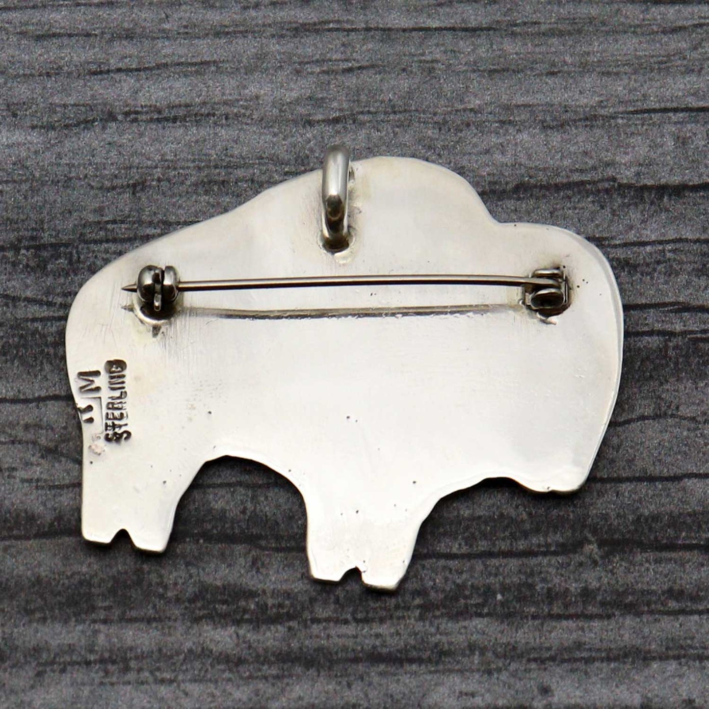 Sterling Silver Buffalo Pin-Pendant Combination