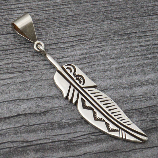 Sterling Silver Feather Pendant By Walters