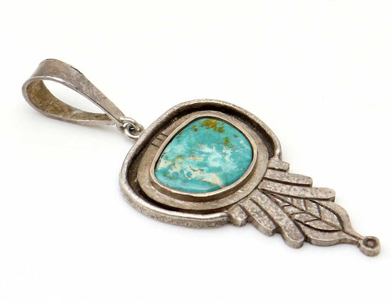 Cast Sterling Silver Royston Turquoise Pendant