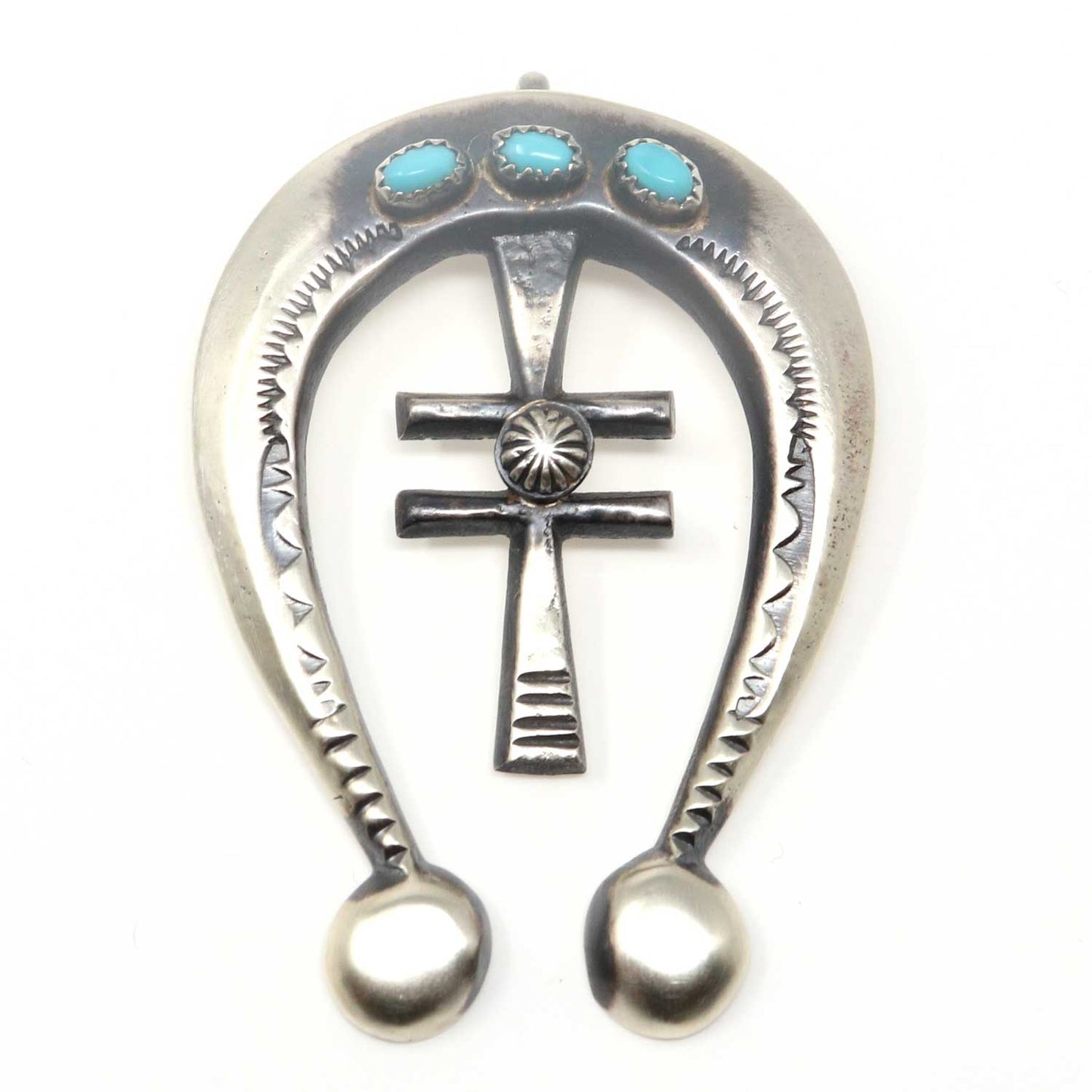 Silver Naja With 3 Turquoise Stones by Victor Cayatineto
