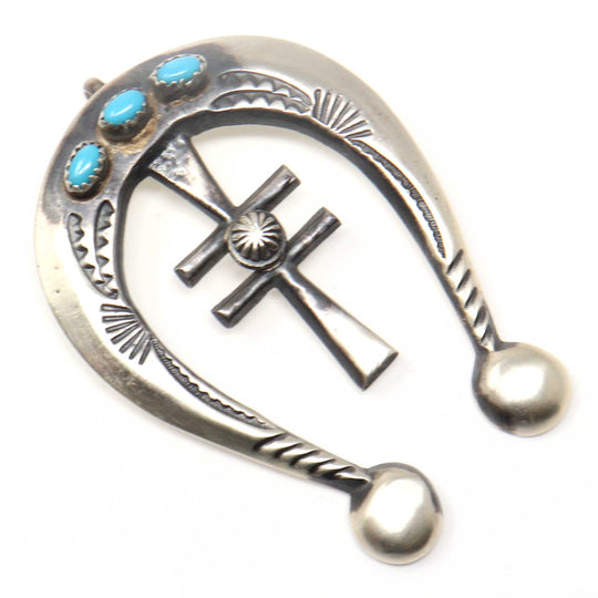 Silver Naja With 3 Turquoise Stones by Victor Cayatineto