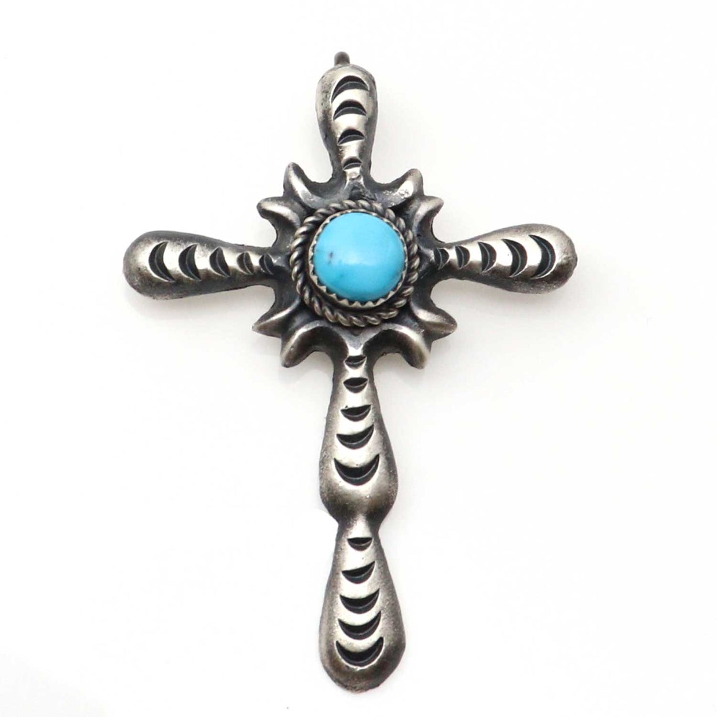 Kingman Turquoise Cross Pendant by Yazza