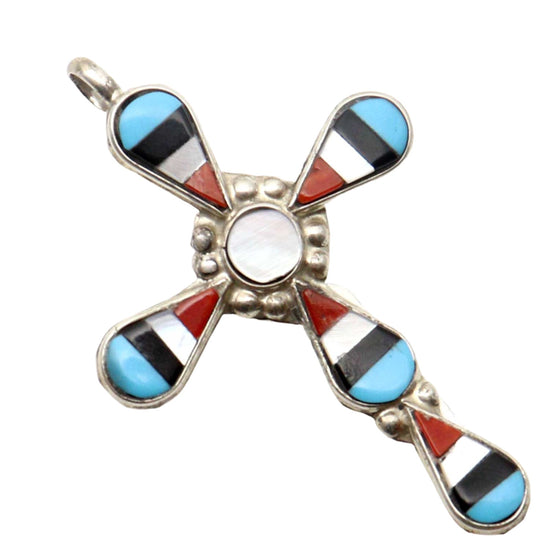 Multi Color Silver Cross by Florency Lucio