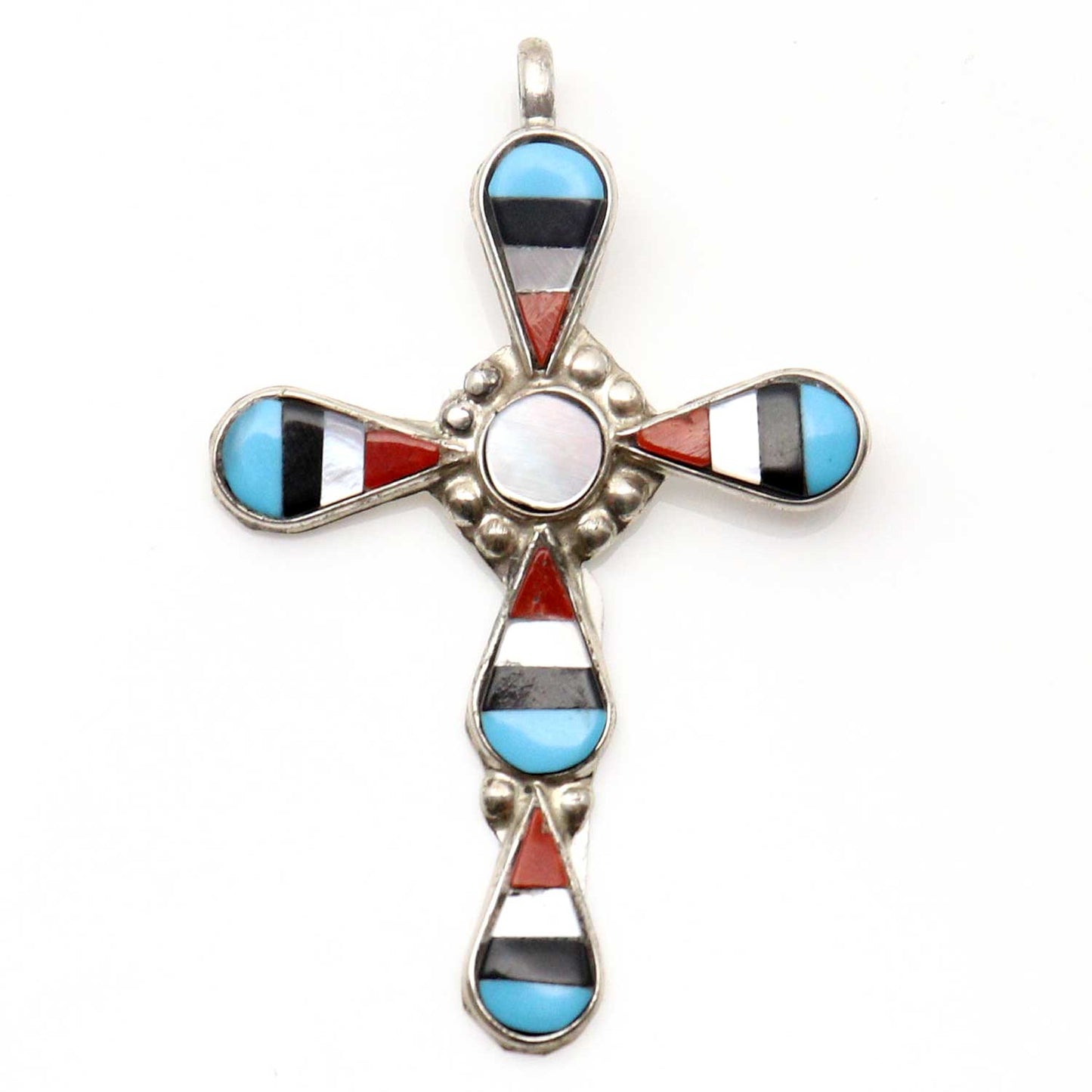 Multi Color Silver Cross by Florency Lucio