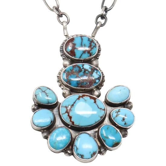 Cluster Pendant With Silver Featuring Prince Turquoise